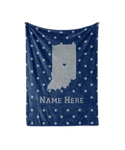 State Pride Series Indianapolis Indiana - Personalized Custom Blanket With Your Family Name Sherpa Fleece Blanket Gifts for Family, for Couple