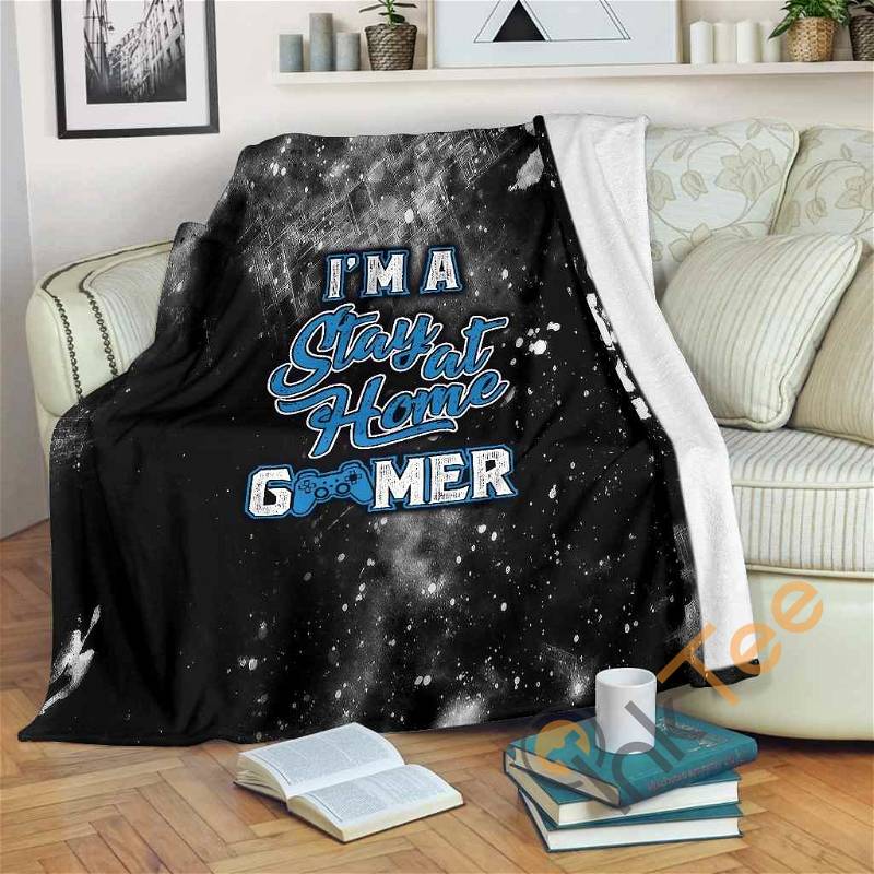 Stay At Home Gamer Ps Sherpa Fleece Blanket Gifts for Family, for Couple
