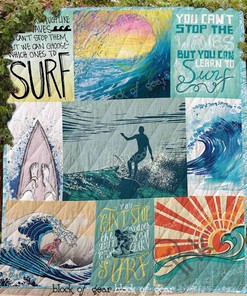 Stay Calm And Ride the Wave: Personalized Quilt Blanket Bedding Set