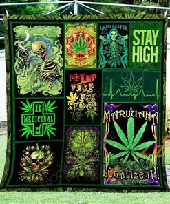 Stay High Personalized Quilt Blanket and Bedding Set with 2 Pillowcases
