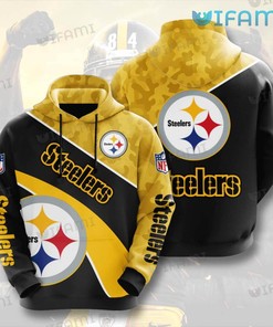 Steelers Camo Hoodie 3D Bleed Black And Gold Pittsburgh Steelers Gift