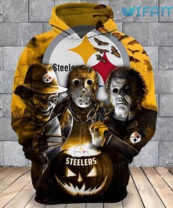 Steelers Hoodie 3D Jason Michael Freddy Jack-O’-Lantern Halloween Pittsburgh Steelers Gift