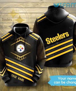 Steelers Hoodie 3D Mix Diagonal Stripes Custom Name Pittsburgh Steelers Gift