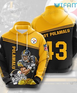 Steelers Hoodie 3D Troy Polamalu Signature Pittsburgh Steelers Gift