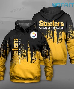 Steelers Hoodie 3D Whatever It Takes Melting Pattern Pittsburgh Steelers Gift