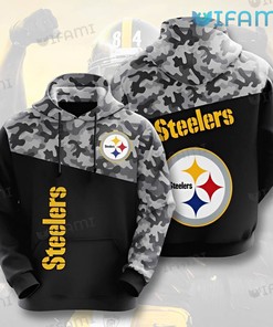 Steelers Military Hoodie 3D Mix Black Logo Pittsburgh Steelers Gift