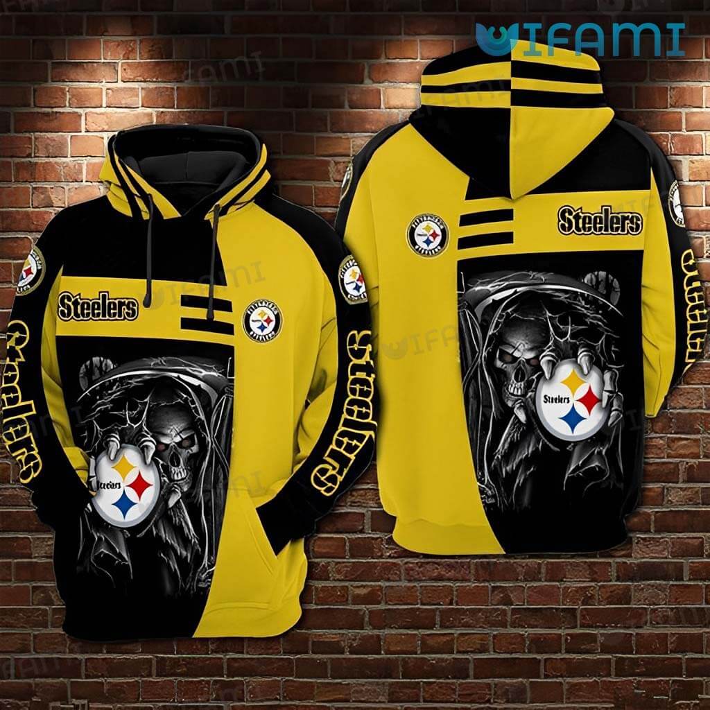 Steelers Sideline Hoodie 3D Death Holding Logo Pittsburgh Steelers Gift