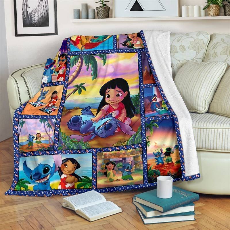 Stitch And Lilo Best Friends Sherpa Fleece Blanket Gifts for Family, for Couple