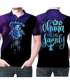 Stitch Ohana Means Family Dreamcatcher 3D All Over Print Polo Shirt