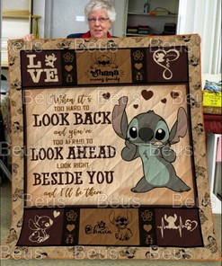Stitch Quote Cute Quilt Blanket Bedding Set for Home Décor