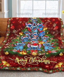 Stitch Tree Christmas Funny Blanket, Christmas Tree Gifts, Stitch Birthday Gifts80