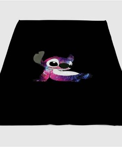 Stitch Wallpaper Lucu Sherpa Fleece Blanket Gifts for Family, for Couple