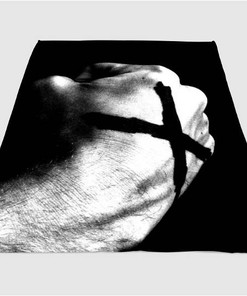 Straight Edge Icon Hand Sherpa Fleece Blanket Gifts for Family, for Couple