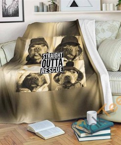 Straight Outta Rescue Sherpa Fleece Blanket Gifts for Family, for Couple