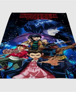 Stranger Things Background Sherpa Fleece Blanket Gifts for Family, for Couple