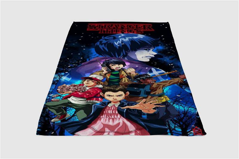 Stranger Things Background Sherpa Fleece Blanket Gifts for Family, for Couple