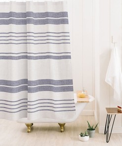 Stripe Shower Curtain, Farmhouse Shower Curtain, Fabric Shower Curtain, Purple Shower Curtain