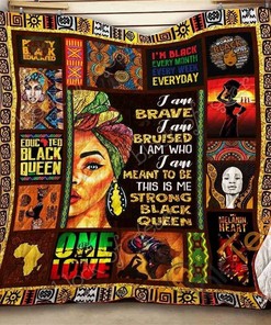 Strong Black Queen Quilt Blanket Bedding Set