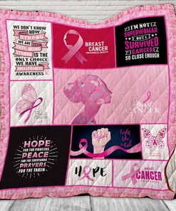 Strong Is The Only Choice Breast Cancer Awareness Quilt Blanket Bedding Set