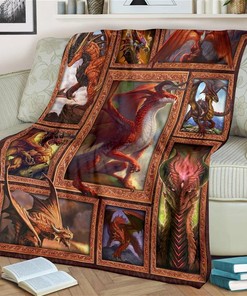 Strong Power Dragon Sherpa Fleece Blanket Gifts for Family, for Couple