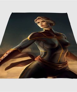 Style Art Captain Marvel Sherpa Fleece Blanket Gifts for Family, for Couple