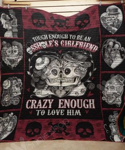 Sugar Skull Crazy Enough To Love Him Quilt Blanket Great Customized Gifts For Birthday Christmas Thanksgiving Perfect Gifts For Skull Lover