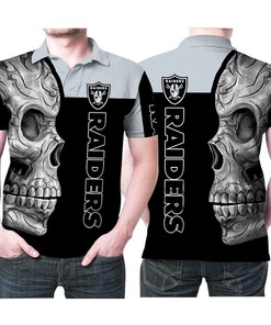 Sugar Skull Las Vegas Raiders Flower Pattern 3D All Over Print Polo Shirt