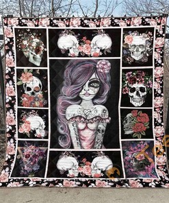 Sugar Skull Quilt Blanket Bedding Set