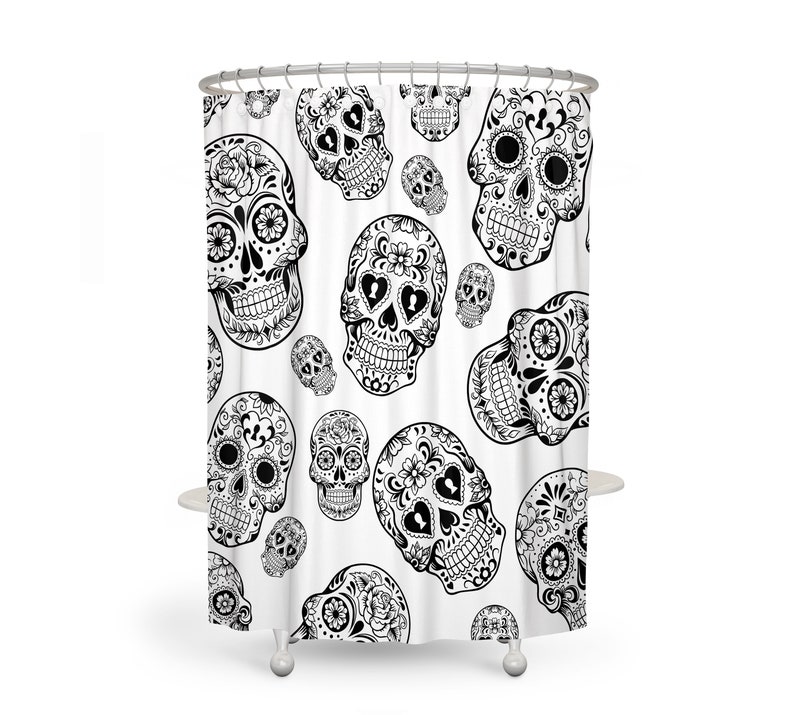 Sugar Skull Shower Curtain For Bathroom - Image 2