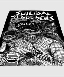 Suicidal Tendencies Skull Sherpa Fleece Blanket Gifts for Family, for Couple