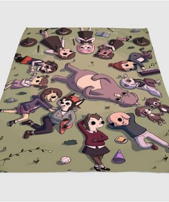 Summer Camp Island Top Character Sherpa Fleece Blanket Gifts for Family, for Couple