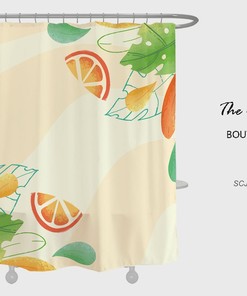 Summer Orange Shower Curtain, Simple Fruit Bathroom Bathtubs Home Decor