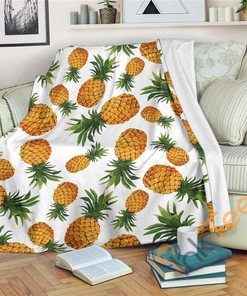 Summer Pineapple Pattern Sherpa Fleece Blanket Gifts for Family, for Couple