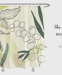 Summer Style Shower Curtain, Art Leaf Waterproof Shower Curtain For Bathroom For Home Decor