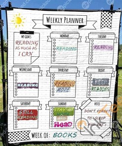 Summer Weekly Reading Planner Quilt Blanket Bedding Set