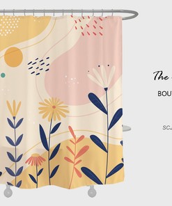 Sun Flowers Shower Curtain For Bathroom, Floral Plant Home Decor, Waterproof Washable Bath Curtain