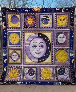 Sun Moon And Stars Hippie Quilt Blanket Bedding Set