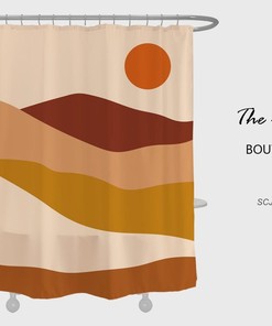 Sun Rise Mountain Shower Curtain, Desert Waterproof And Washable Shower Curtains For Bathroom Bath Set, Home Decor