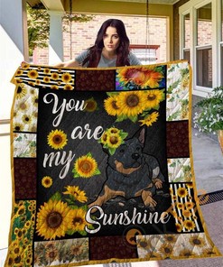 Sunflower Australian Cattle Quilt Blanket Bedding Set