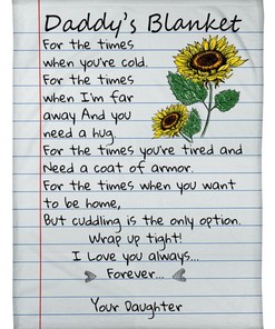 Sunflower Daddy's Blanket For Dad Father's Day Birthday