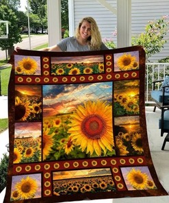 Sunflower Field Quilt Blanket Bedding Set Great Customized Gifts For Birthday Christmas Thanksgiving Perfect Gifts For Sunflower Lover