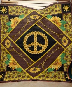 Sunflower Hippie You Are My Sunshine Quilt Blanket Bedding Set Perfect Gifts For Sunflower Lover