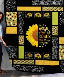 Sunflower Pattern Quilt Blanket Bedding Set Great Customized Gifts For Birthday Christmas Thanksgiving Perfect Gifts For Sunflower Lover