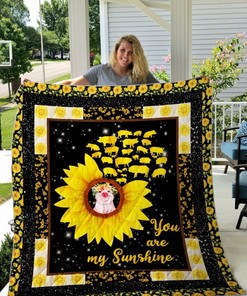 Sunflower Pig You Are My Sunshine Quilt Blanket Bedding Set Great Customized Blanket Gifts For Birthday Christmas Thanksgiving