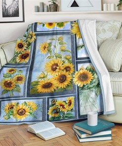 Sunflower Plant And Flower Lover Sherpa Blanket Fleece Blanket Gifts for Fans