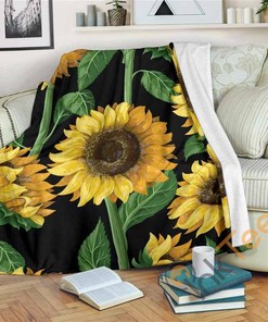 Sunflower Sherpa Blanket Fleece Blanket Gifts for Fans