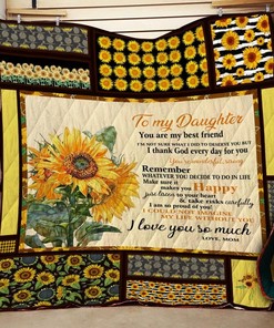 Sunflower To My Daughter From Mom You Are My Best Friend Personalized Quilt Blanket Bedding Set
