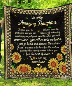 Sunflower To My Daughter From Parents You Are My Sunshine Personalized Quilt Blanket Bedding Set
