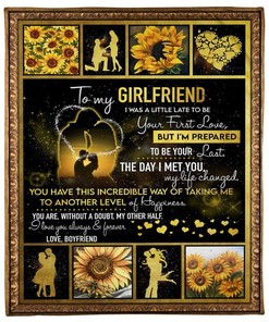 Sunflower To My Girlfriend I Love You Blanket For Girlfriend Birthday69