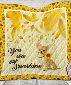 Sunflower You Are My Sunshine Chihuahua Quilt Blanket Bedding Set